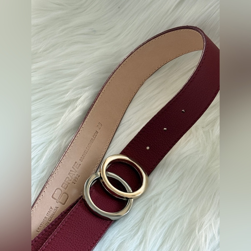 🇨🇦 Brave Leather Collection - Red Leather Belt - Picture 8 of 11